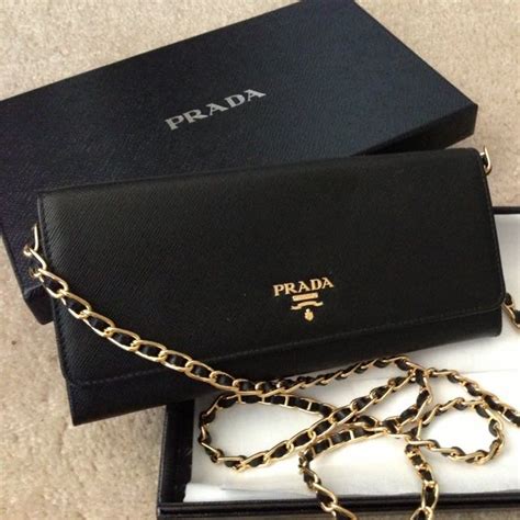 wallet on chain prada outlet|authentic Prada wallet sale.